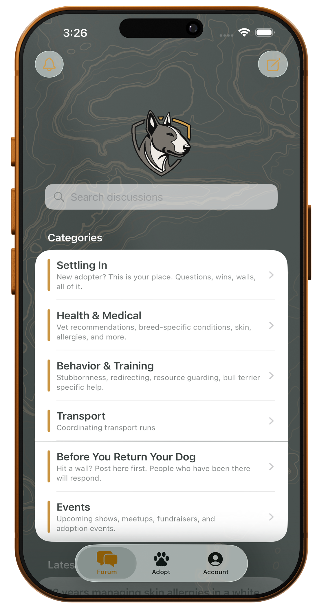 BTRN forum categories screen